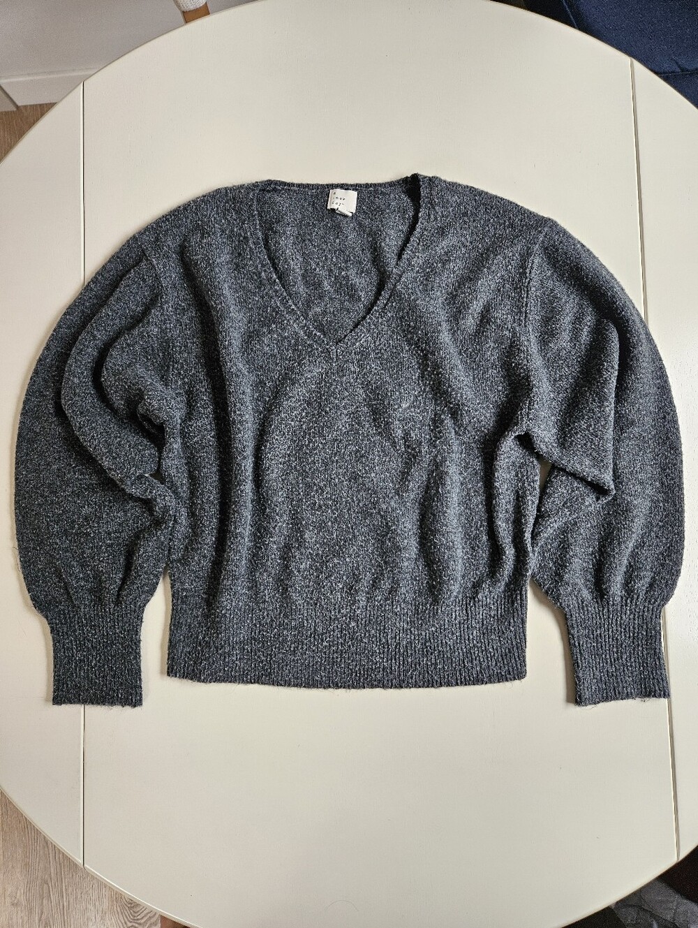 a new day - Charcoal Gray V-Neck Sweater